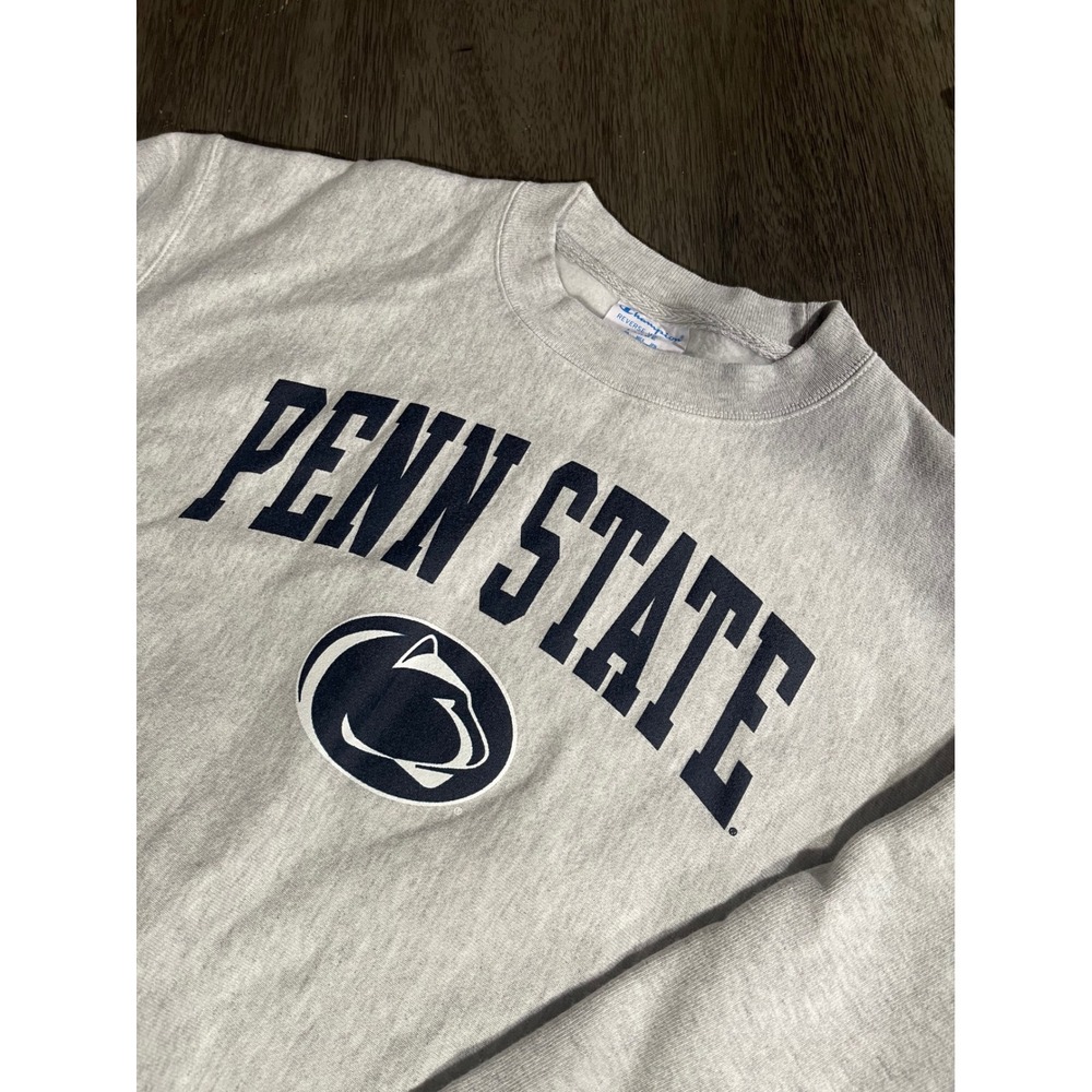 Champion Mens Large Gray Penn State Reverse Weave Sweatshirt Nittany Lions Logo